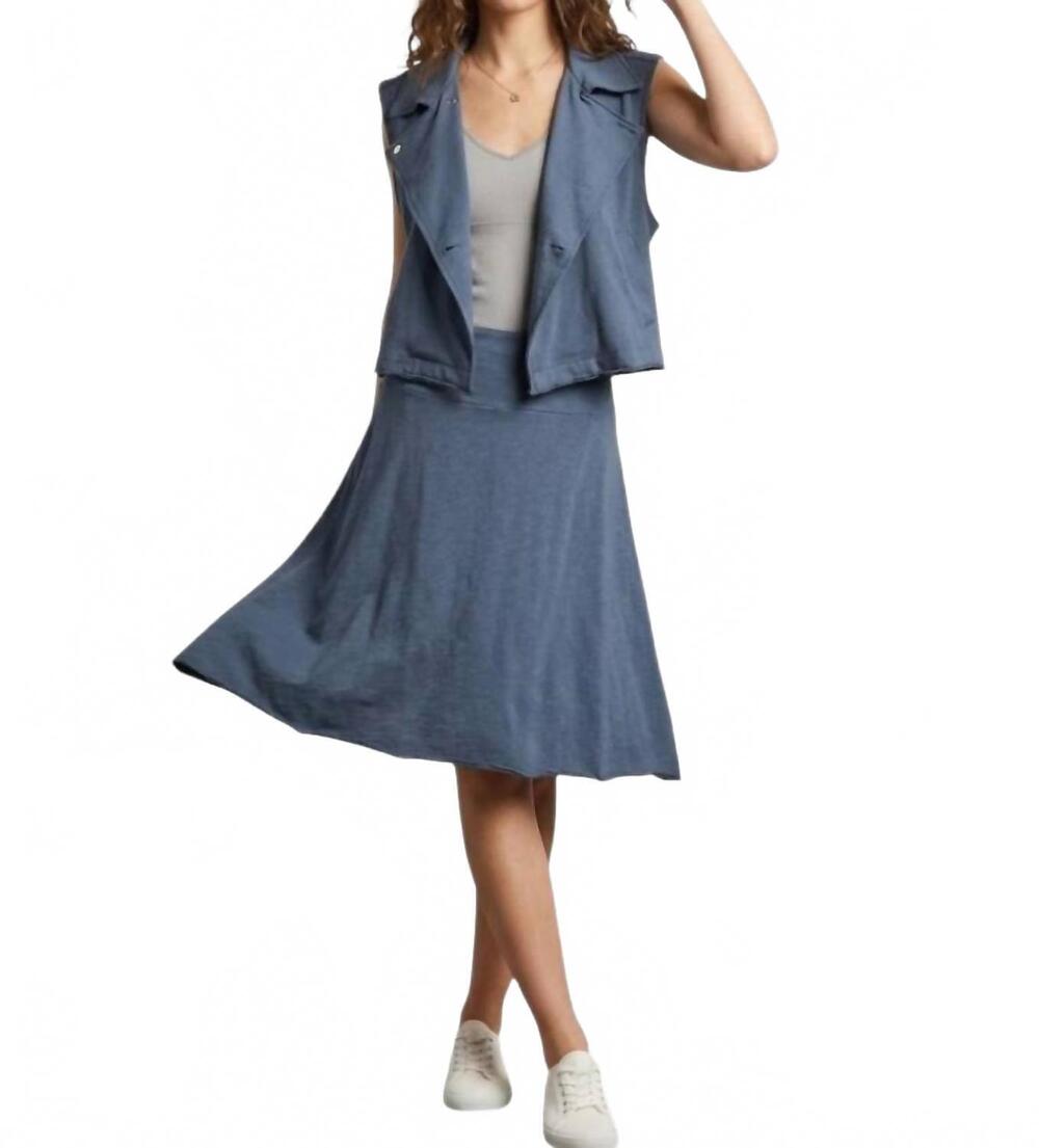 NEW MODODOC shirred waistband a-line skirt in night orchid